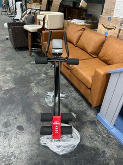 FLYBIRD Foldable Ab Workout Machine for Full Body Home Gym with LCD display and phone holder, Silent sliding rails with thickened foam, 20 Adjustable 