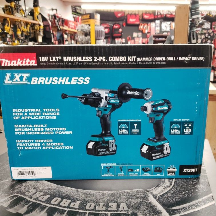 Makita 18V LXT Lithium-ion Brushless 2-pc Combo Kit 5.0Ah