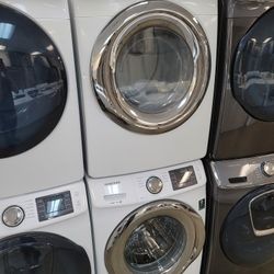 Samsung Front Load Washer And Stackable Gas Dryer Set 