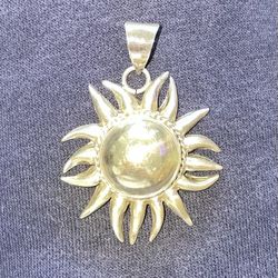 Vintage Sterling (925) Silver Sun Pendant from Mexico, 24.5g