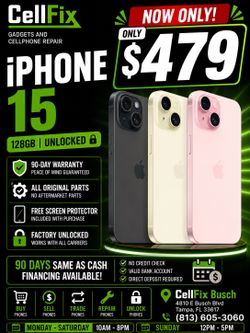 iPhone 15 Unlocked 90 Day Warranty
