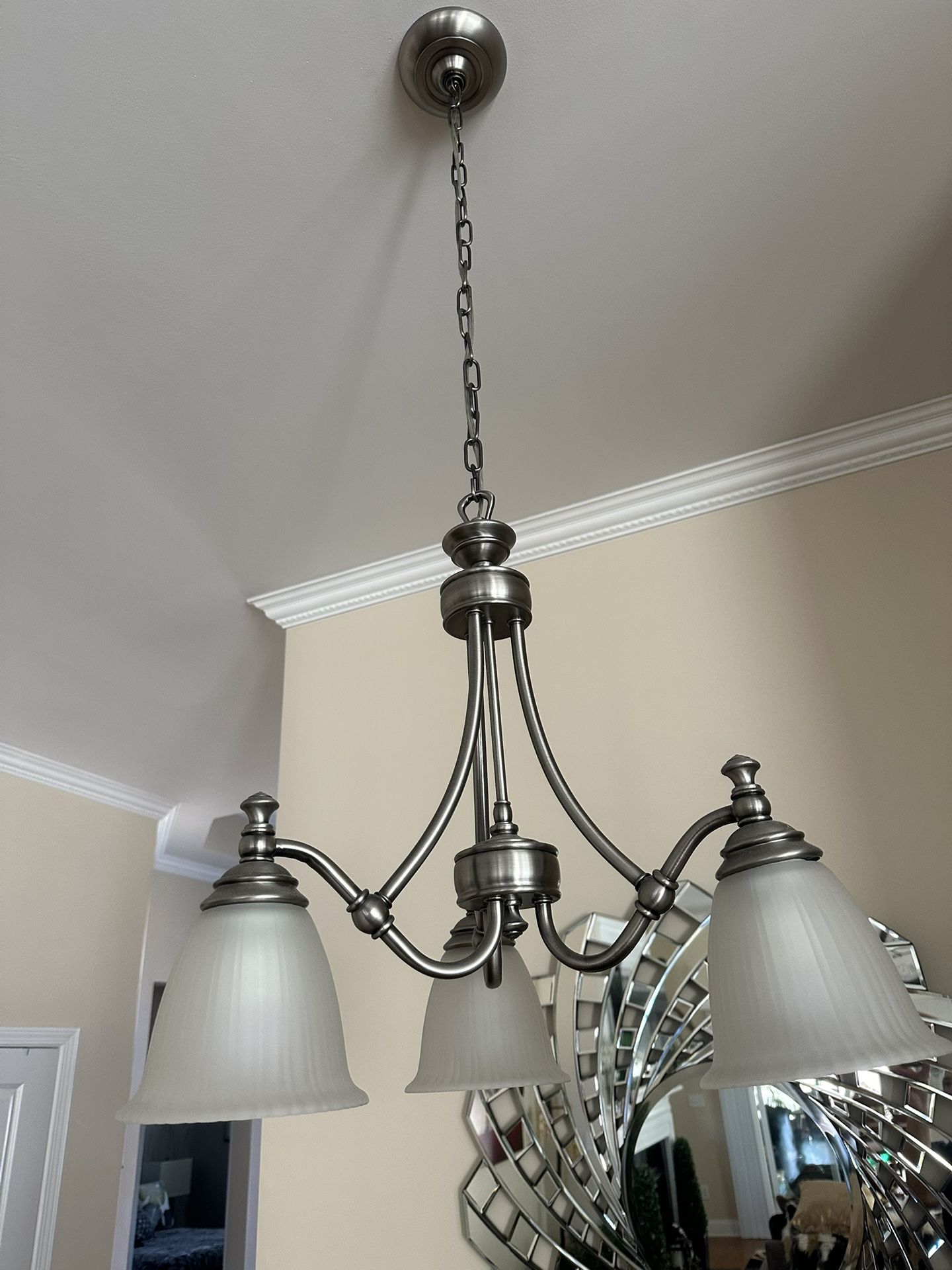 3 Siver Chandeliers