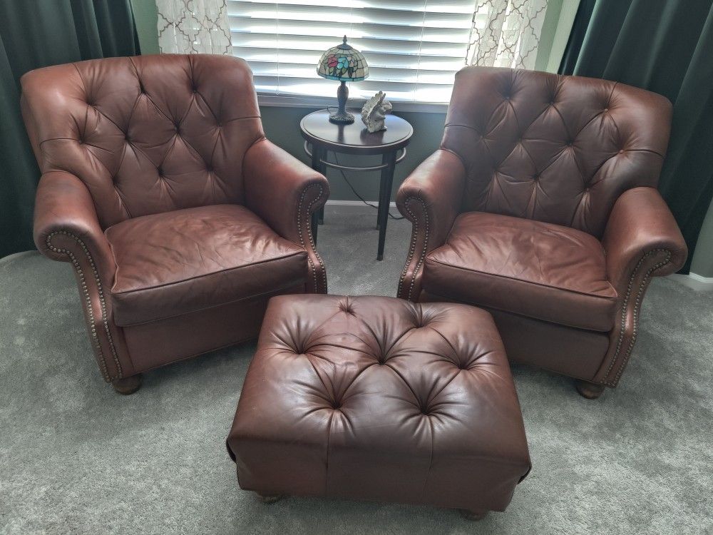 Neiman Marcus Leather Chairs