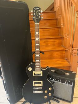 Epiphone Traditional Pro IV Les Paul w/ Hardshell Case, Fender Amp