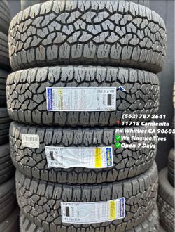 265/75R16 LT Goodyear A/T Todo Terreno New Set of Tires Installed and Balanced Set de Llantas Nuevas Instaladas y Balanceadas