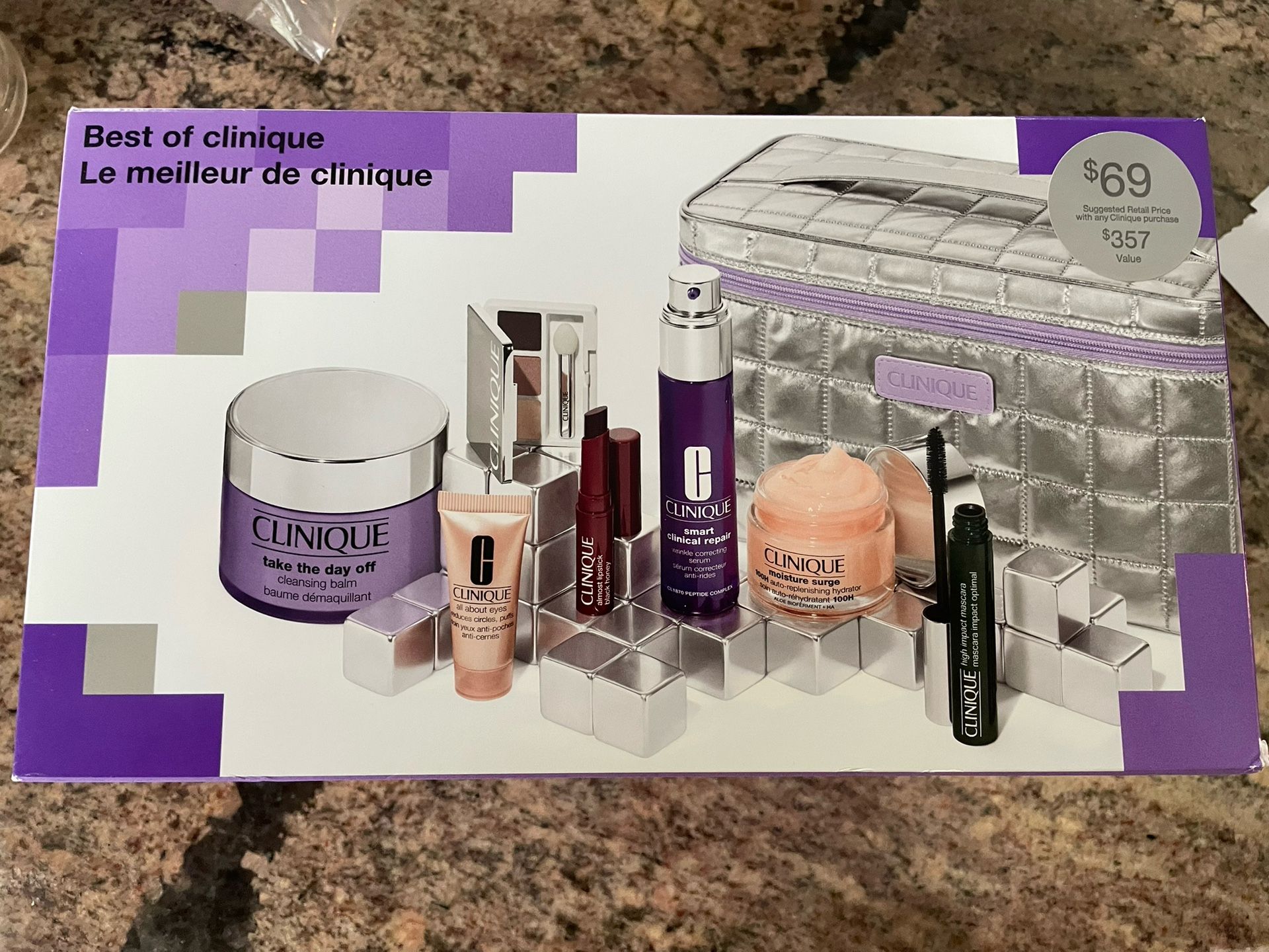 Clinique Gift Set w/ Makeup Bag (skincare + Makeup)