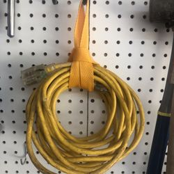 2- Webbing Yellow Light Weight Chokers  For  Extension Cords Hanging.
