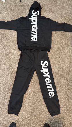 Supreme Black Hoodie and Sweatpants Set