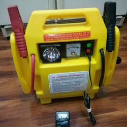 Powerzone 2 in 1 12V Jumper Starter with Air Compressor