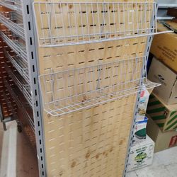 4 Sided Retail Display On Wheels With Shelves. 