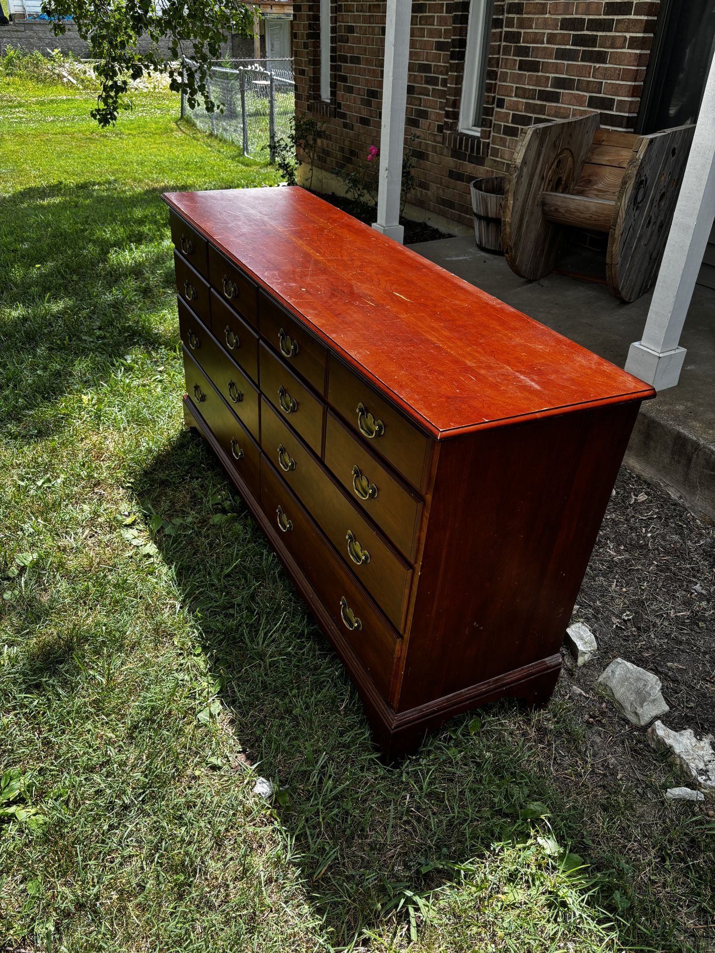 Dresser, Mirror, And Queen Size Bed Frame