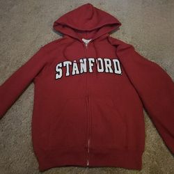 'Stanford University' Red full Zip mens Hooded Sweatshirt XS 