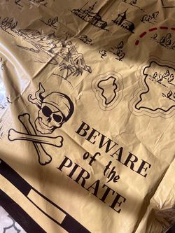 Plastic cloth Pirate treasure map, pirate theme for 6ft table