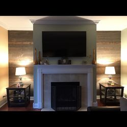 Mahogany  Side Tables With Lamps