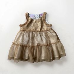 Gold Sequin Ruffle Dress 6mos