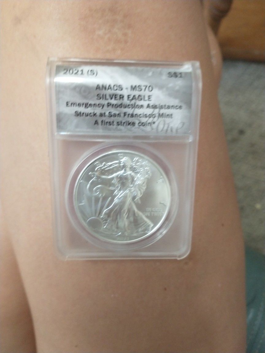 ANACS MS70 Silver Eagle Coin First Strike Coin