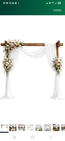 2 White Arch Drapes