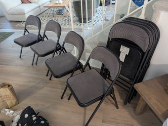 8 metal padded folding chairs Samsonite