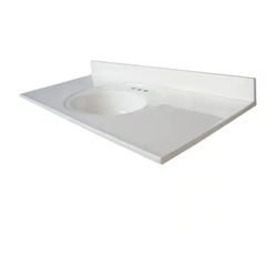 Glacier Bay
49 in. W x 22 in. D Cultured Marble White Round Single Sink Vanity Top in White
