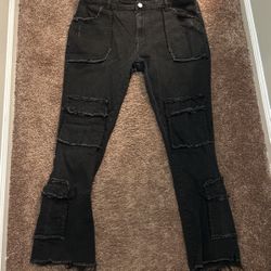 Fashion Nova Men’s Black Stacked Jeans