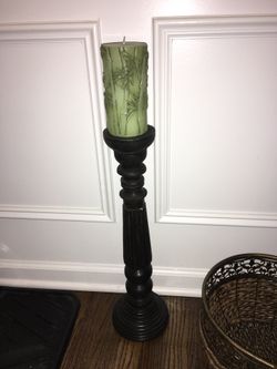 Tall candleholder & artistic candle new