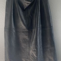 Slate Colored Leather Skirt