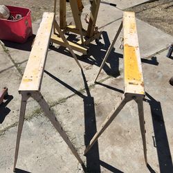 Adjustable metal saw horses