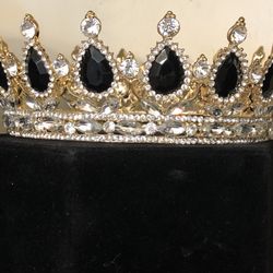 Crown / Tiara Bling, Gold & Black 
