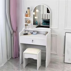Vanity desk makeup vanity vanity table with mirror vanity with LED lights dressing table makeup desk with drawers bedroom vanity modern vanity table v