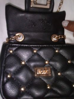 Girls Classic Quilted Stud Handbag, Black