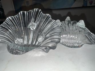 Clear Glass Seashell Bowls Set of 2 by Mikasa