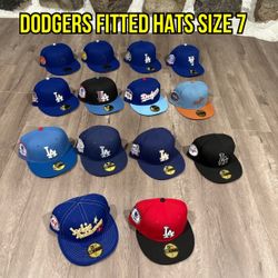 MLB New Era Los Angeles Dodgers Patch And Non Patch 59fifty Fitted Hats Size 7
