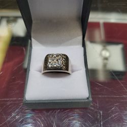 14kt Mns YG Ring 10.4grms 9/.09 Pts Diamonds 