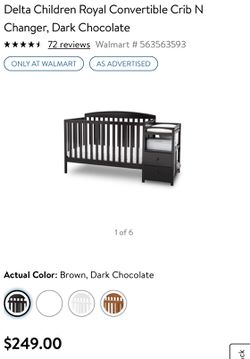 Baby Crib & Attached Changing Table