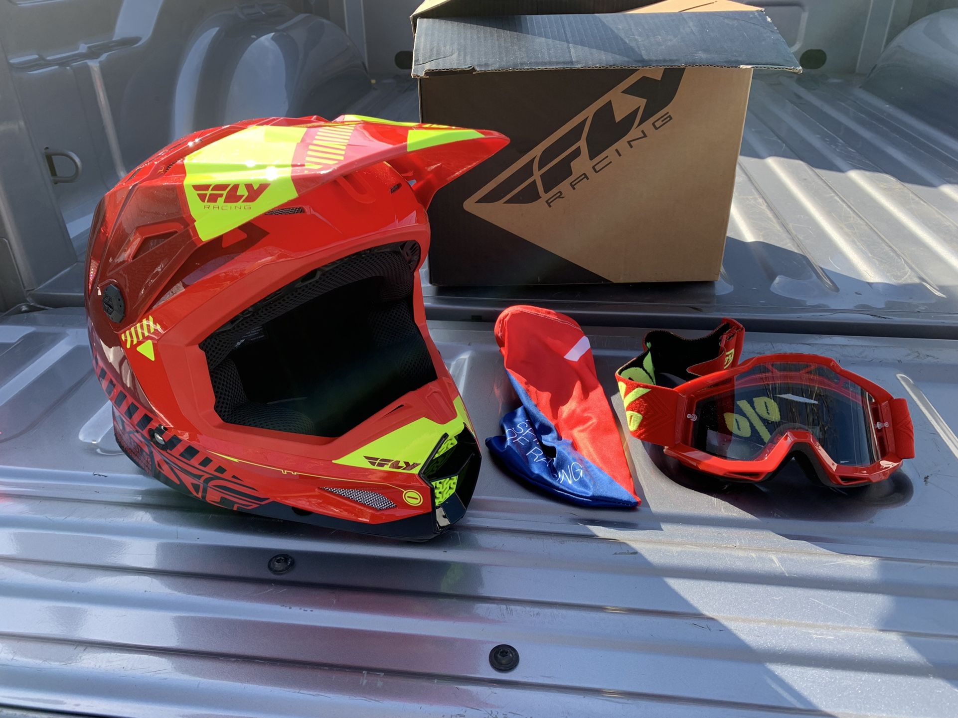 Fly Racing Helmet Youth Large And Goggles