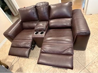 Genuine Leather reclining loveseat