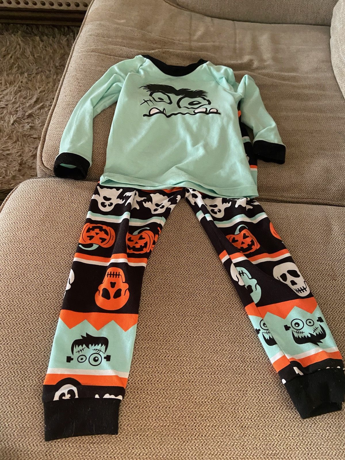 Toddler boy Frankenstein Halloween pajama set. Size 4t