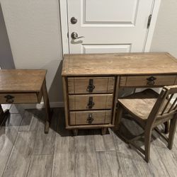 Vintage Matching Desk Chair & Stand Set