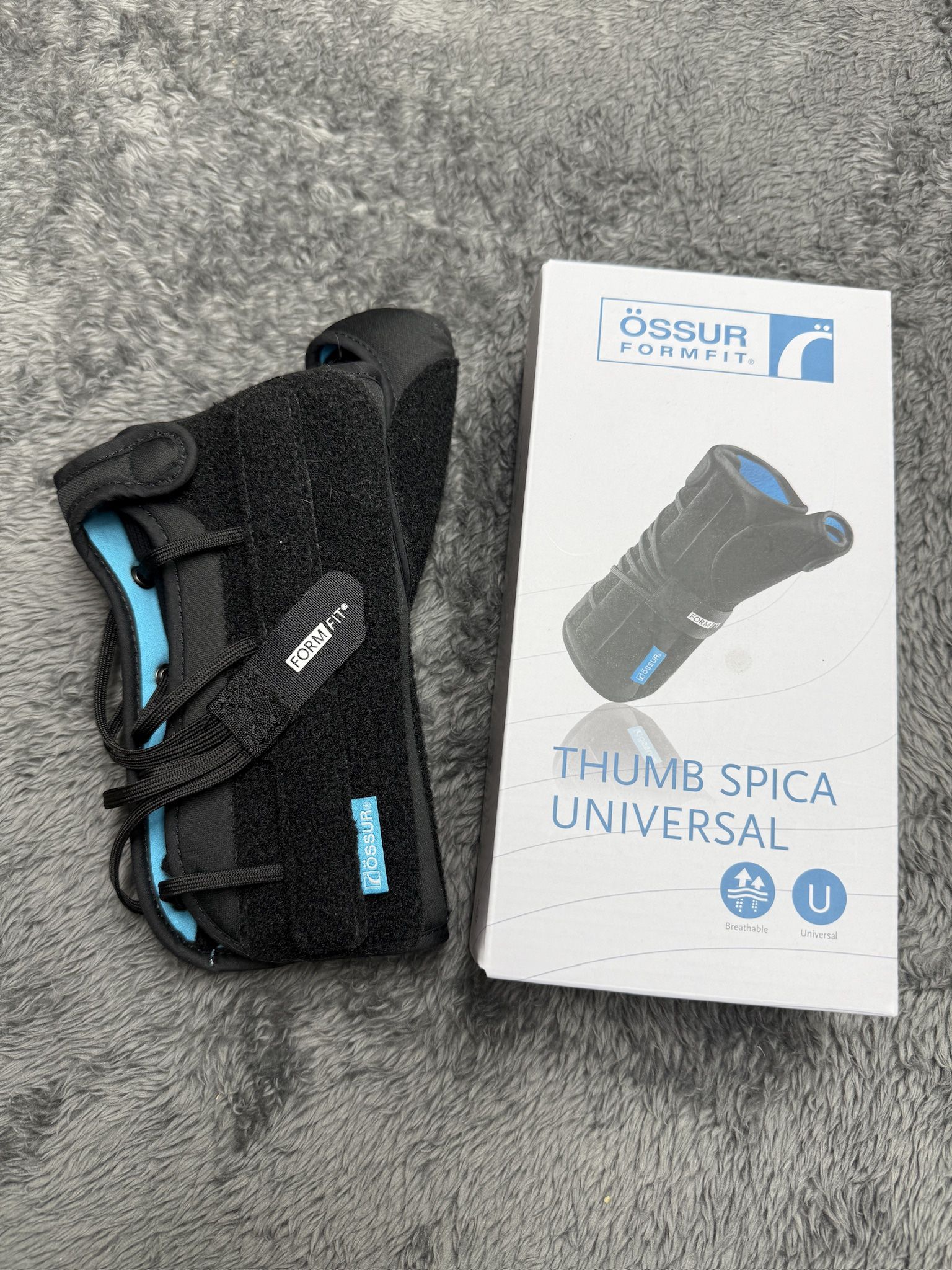 New Ossur Form Fit and Adjustable Universal Left Handed Wrist and Thumb Brace!