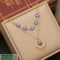 💫💫 2 Peace Set Includes: 18k Gold Plated Layered Necklace & Bracelet 
