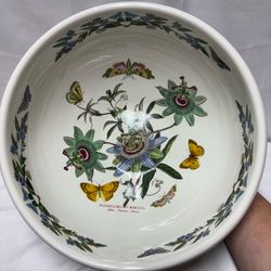 Vintage 1972 Portmeirion Botanic Garden 11” Serving Bowl - Blue Passion Flower (Retired) Passiflora Caerulea