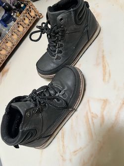 Kids Black Lace-Up Boots
