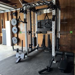 Squat Rack with Smith Machine & Cable Pulley - Home Gym