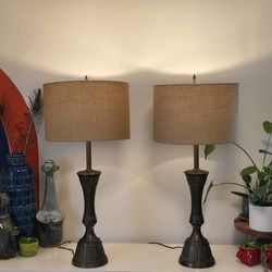 Pair MCM Brass Stiffel Lamps