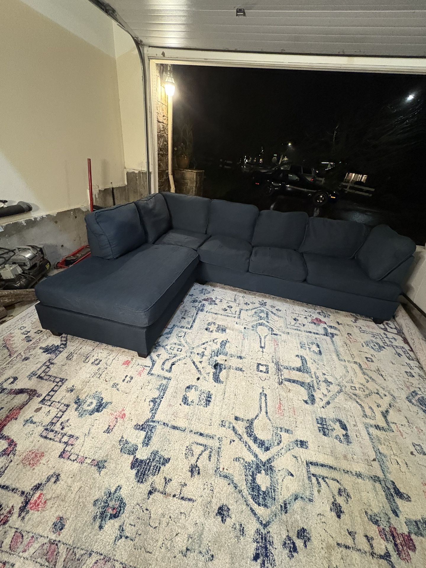 Large Navy Blue Sectional Sofa