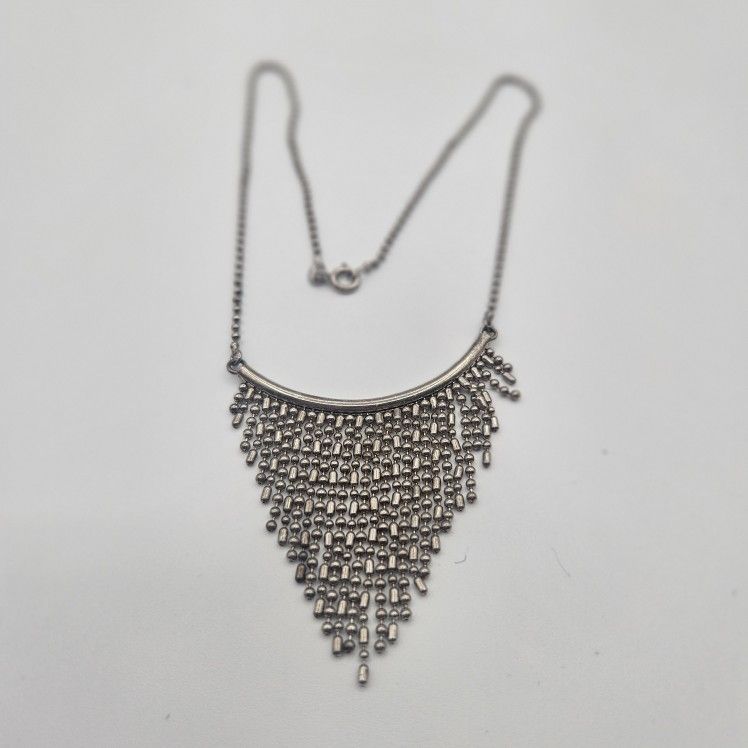 Italy 16"STERLING SILVER GRADUATED DRIP NECKLACE