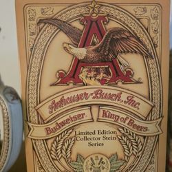 Vintage Budweiser stein set from 1970's