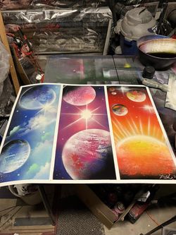 Spray Paint Planets Art