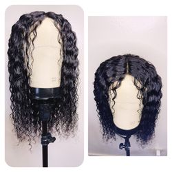 22” Costumed Deep Wave Natural Human Hair Wigs