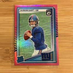 Jaxon Dart 2025 Donruss Rated Rookie Pink Optic Preview NY Giants #400